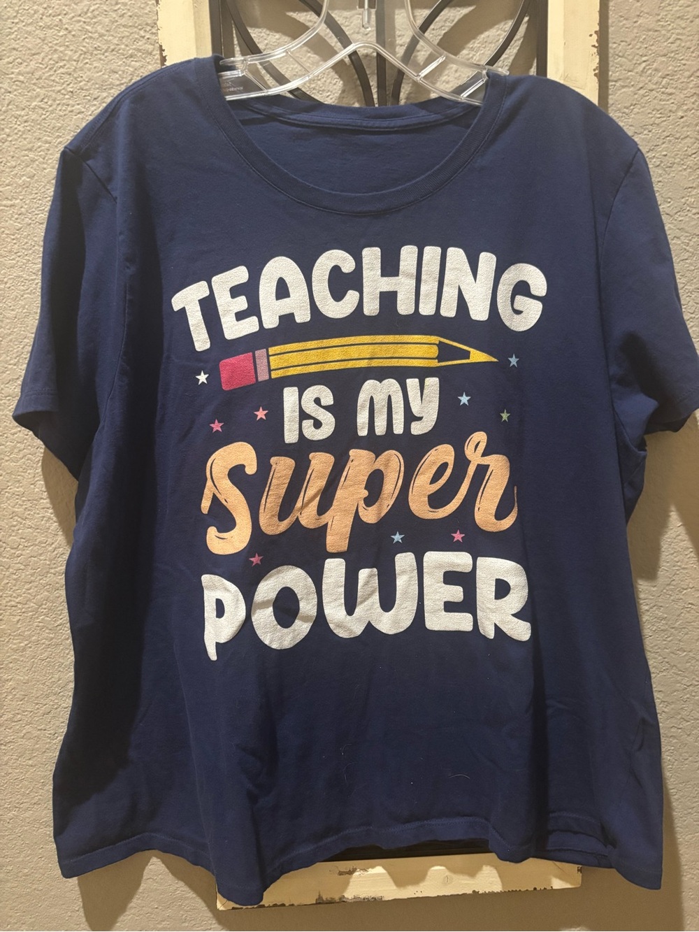 Teaching Is My Super Power Navy Women’s Graphic Tee